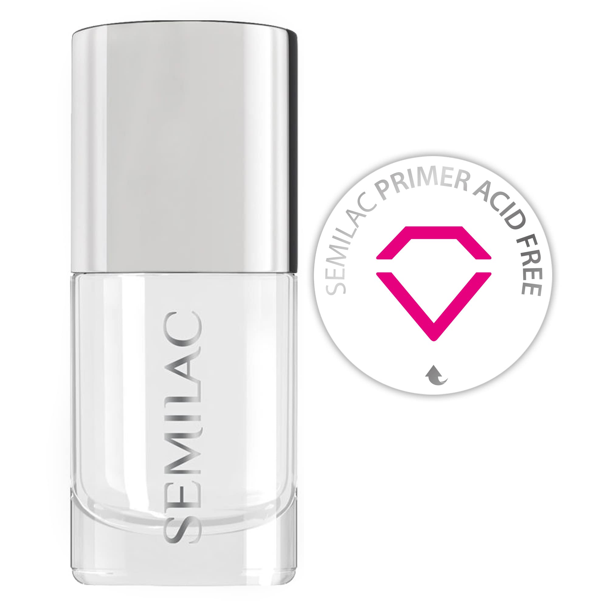 Semilac Acid Free Primer For Gel Nail Polish & Acrylic Nails. Professional Grade Degreaser For Nails For The Perfect Manicure or Pedicure. Easy To Apply. 7ml