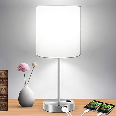 Buy Touch Control Table Lamp 3 Way Dimmable Lamp With 2 Fast Charging Usb Ports Power Outlet Bedside Lamp Nightstand Lamp Usb Lamp For Bedroom Living Room Office Daylight White Bulb Included