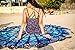 Folkulture Oceanic Aura Round Beach Blanket or Bohemian Mandala Tapestry, Circle Yoga Mat for Meditation, Hippie Tablecloth, Mandala Rug or Boho Home Decor - 72 Inches, Blue