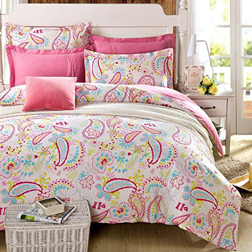 Cliab paisley bedding pink full for teen girls duvet co…