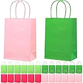 FYSUIMU 36Pcs Pink and Green Party Treat Bags with Handles Candy Goodie Bags for Birthday Baby Shower Wedding Party Favors Supplies