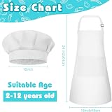 Bouiexye Kids Apron and Chef Hat Set Adjustable with 2 Pockets White view 2