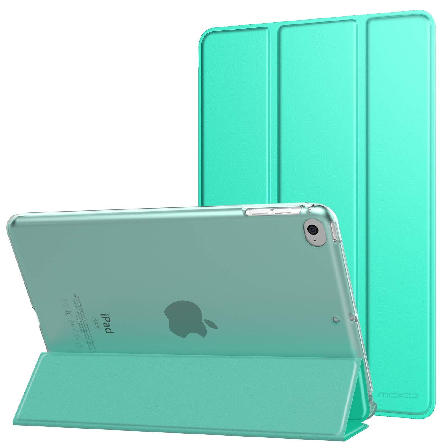MoKo Case Fit New iPad Mini 5 2019 (5th Generation 7.9 inch), Slim Lightweight Smart Shell Stand Cover with Translucent Frosted Back Protector, with Auto Wake/Sleep - Mint Green