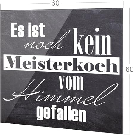 Grazdesign Spritzschutz Kuche Glas Schiefer Optik Wandpaneele Kuche Grau Kuchenruckwand Glas Spruch 60x60cm Amazon De Kuche Haushalt