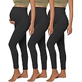 Sweetyweee 3 Pack Women's Maternity Lightweight Lounge Pants, Over The Belly Pregnancy Casual Pants Loose Soft Pajama Clothes