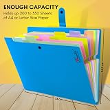Drawlish Expanding File Organiser 10 Color Pockets A4 Folder Sky Blue view 4