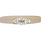 YooAi Womens Belts for Dress Fashion Rhinestone Elastic Bow Belt Skinny Waist Belt