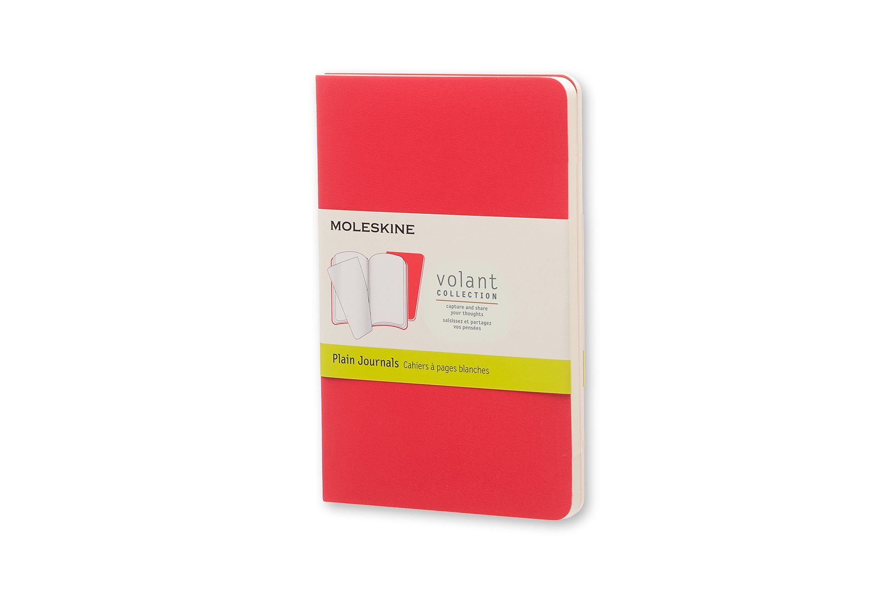 Moleskine Pocket Volant Geranium Red/Scarlet Red Plain Journal