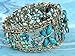 Alilang Vintage Inspired Flower Dragonfly Blue Bangle Cuff Bracelet