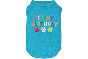WEOKWOCK Dog Birthday Gift Clothes Boy Girl Birthday Shirt for Small Large Dog Brithday Vest for Doggy Puppy Clothes (1, 2, X-Large, Blue22)