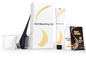 JUANCHI Gentle Cream Hair Bleach Kit, Ammonia-Free Bleach for Hair with Developer, Lifts Up to 8 Levels, No-Drip Hair Lightening Kit for Home Use