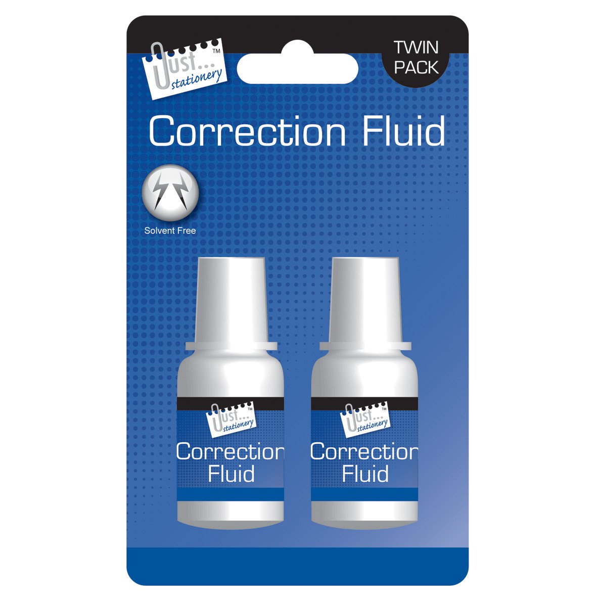 Just Stationery Correction Fluid (Pack of 2 x 13ml Bottles) - Solvent Free Official New Pack