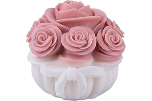 EVERELAM Rose Flower Succulent Bud Cylinder Silicone Wave Spiral Candle Mold - Silicone Resin Casting Molds for Candle & Resin & Soap Craft Supplies