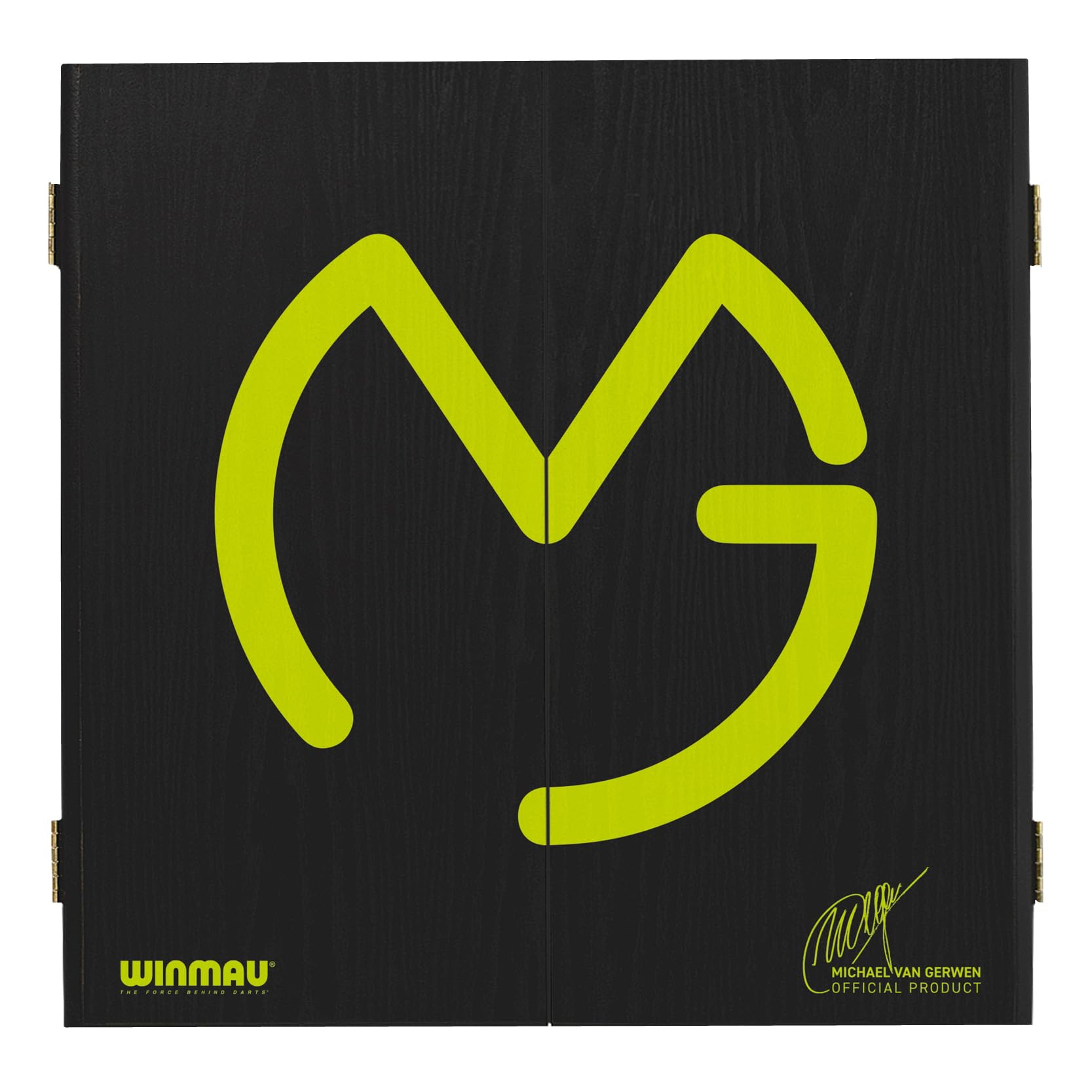 WINMAU Michael Van Gerwen MvG Schrank-Set inklusive Dartboard, Schrank, Darts und Zubehör 3