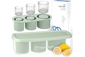 Marchoose Ice Cube Tray for Stanley Ice Mold Tumbler 30&40 Oz, Silicone Ice Mold with Lid & Bin for Freezer, Easy Push & Pop-Out Mold For Stanley Cup, Cocktails, Whiskey, Drinks, Coffee (Cool Mint)