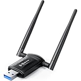 Nineplus USB WiFi Adapter for Desktop PC - 1800Mbps 5.8G/2.4G Wi-Fi 6 USB 3.0 Wireless Adapter with 2x5dBi Antenna WiFi Dongle for Desktop PC Laptop 802.11ax Internet Network Card for Win11/10