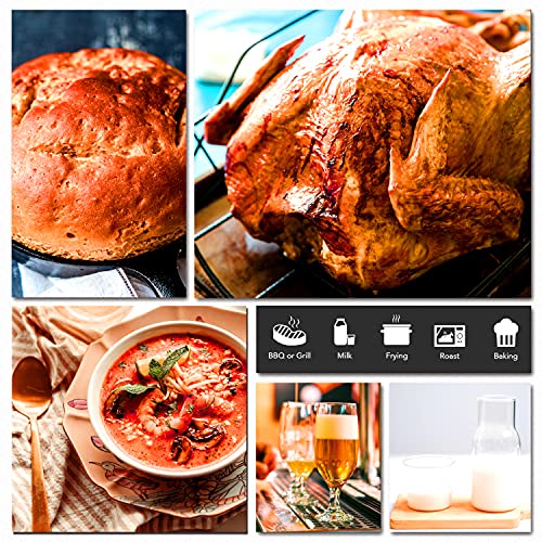 Powlaken 2 in 1 Instant Read Meat Thermometer for Cooking, Fast