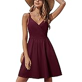 STYLEWORD Womens Sundress Summer Floral Wrap V Neck Backless A-Line Casual Beach Midi Dress