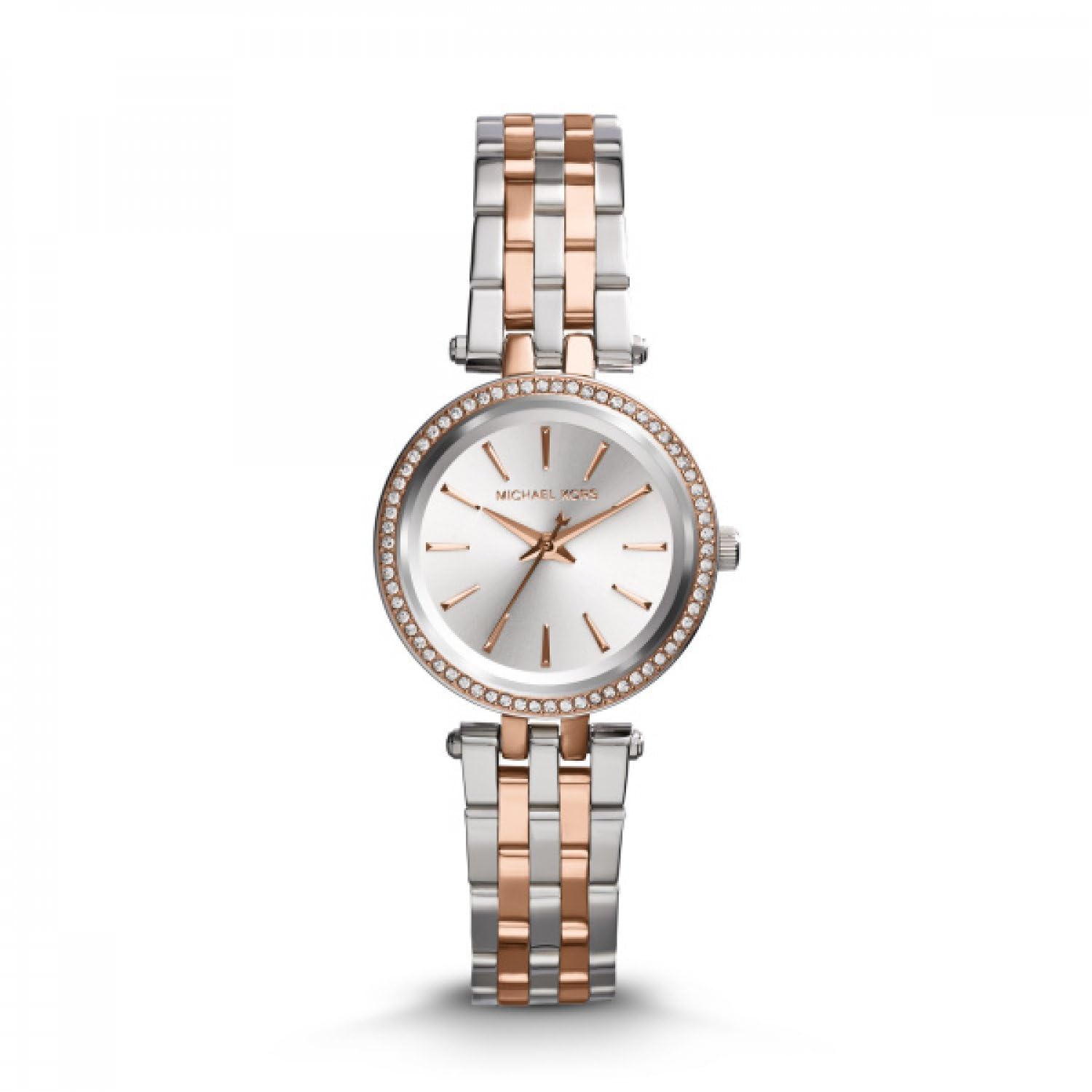 Michael Kors Petite Darci Analogue Quartz Watch with Silver & Rose Gold Tone Stainless Steel Strap for Women MK3298