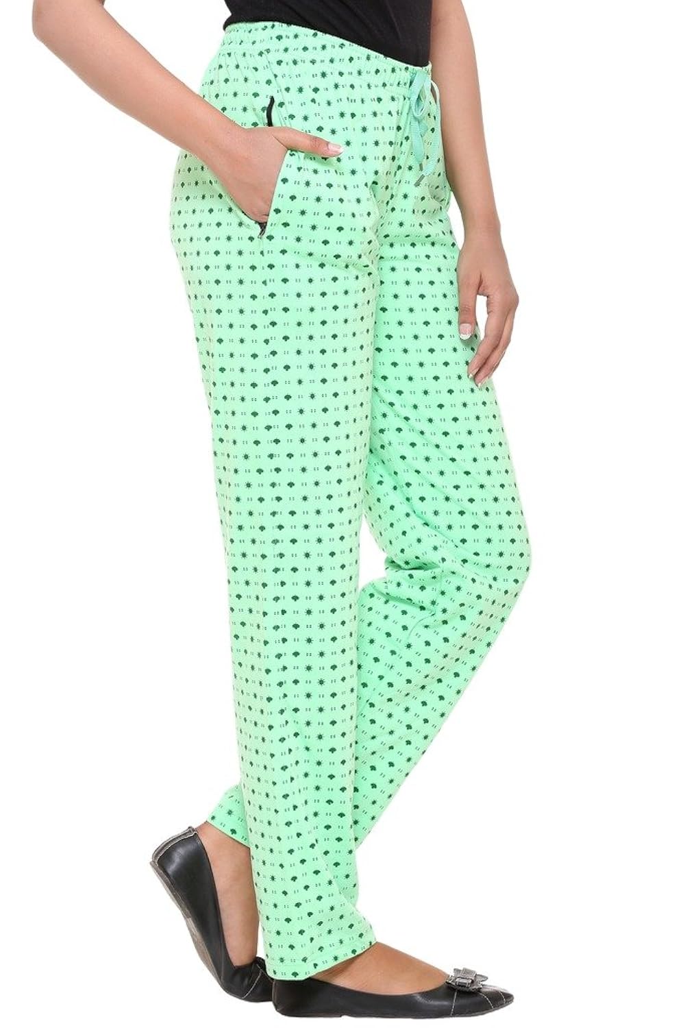 women's cotton blended printed lounge wear - track pants