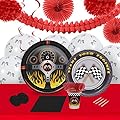 Racecar Racing Party Supplies - Tableware and Decoration Party Pack for 16 Guests