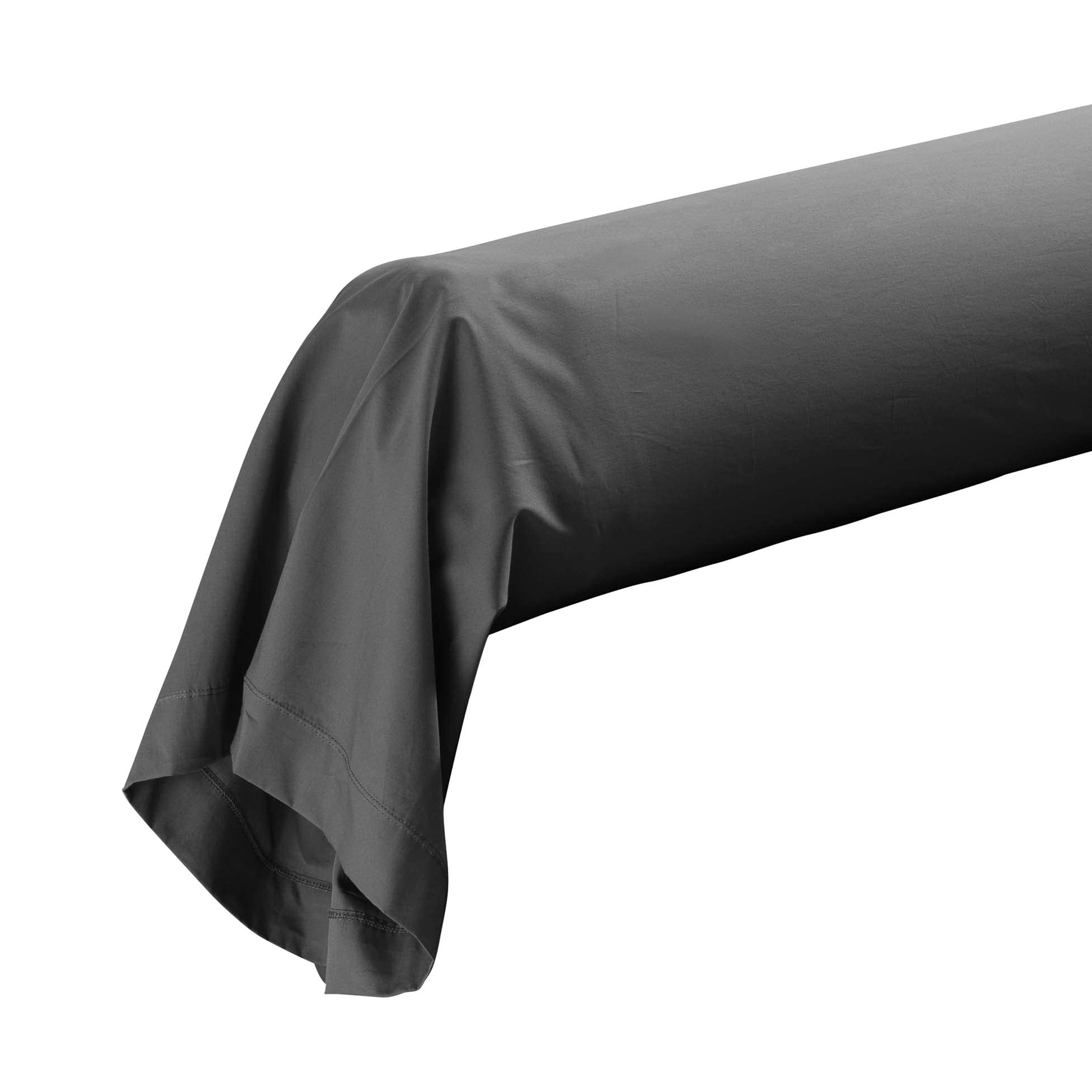 douceur d'intérieur, Bolster Pillowcase (85 x 185 cm) Percaline Steel, Cotton Percale