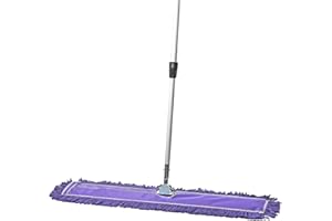 Tidy Tools 36 Inch Purple Commercial Dust Mop & Floor Sweeper with Extendable Handle – Mop for Hardwood, Tile, and Concrete Floor Cleaning