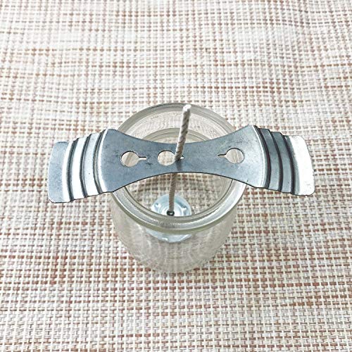 Milivixay Pack of 20pcs Candle Wick Holders Stainless Steel Candle Wick Centering Device Wick Clips for Candle Making - Thumbnail 4