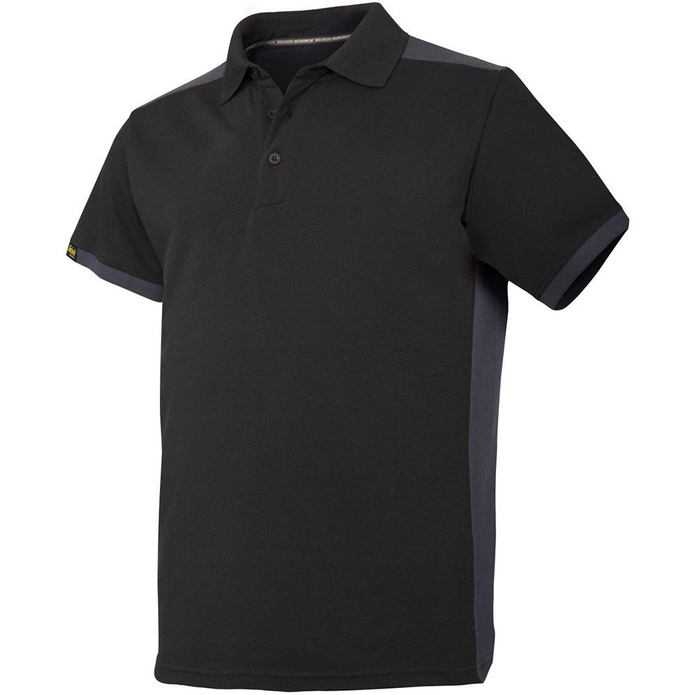 Snickers 27150458007 Size X-Large "All Round Work" Polo Shirt - Black/Steel Grey
