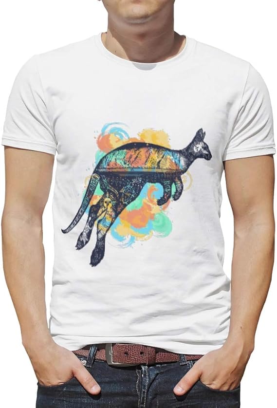 Animal Kangaroo Men's TShirt Essential Short Sleeve O Neck Print T