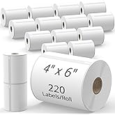 TgSmder-Thermal Shipping Labels Compatible with Dymo-4XL 1744907 – 16 Rolls 4x6 Shipping Labels (Not for 550, 5XL), Perforated, Total 3520 Strong Adhesive Internet Postage Label