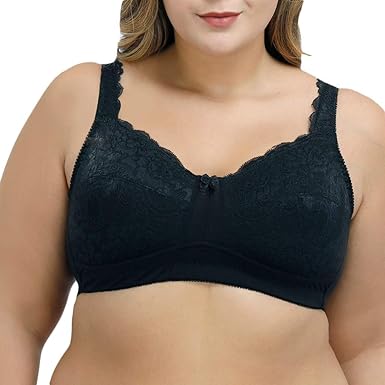 Allywit Women Comfortable Full Coverage Wirefree Non Padded Lace