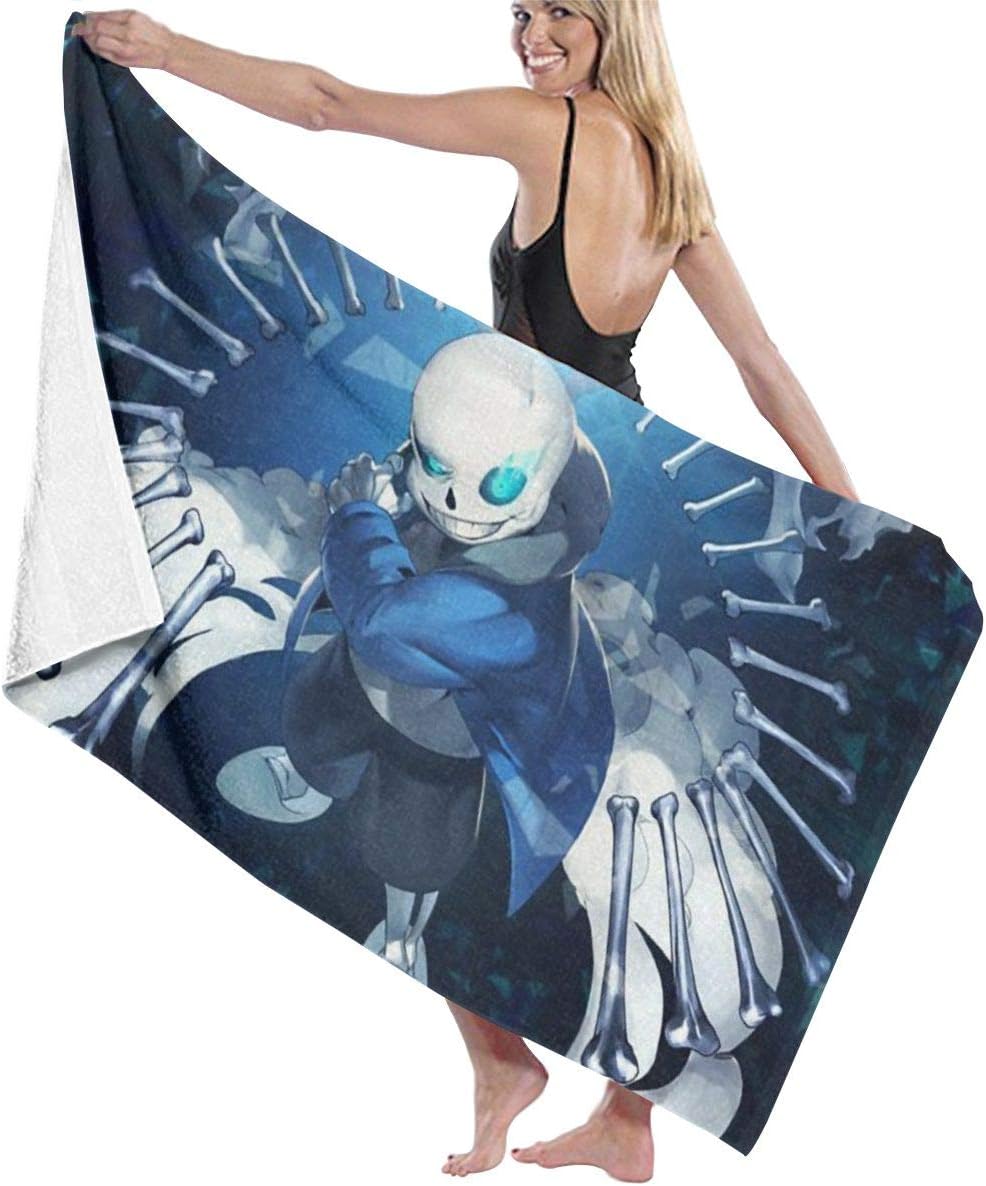 Stilley Bath Towels Undertale Sans Microfiber Bath Towel Soft High Absorption Quick Drying Bathroom Travel Sports and More（130cm×80cm）