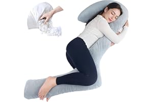 SAHEYER Swan Body Pillow for Adults, Adjustable Shredded Memory Foam Body Pillow, 3-Shaped Side Sleeper Pillow with Cover to Support Pregnancy Pillow- for Back, HIPS, Legs, Belly for Adult (Grey)