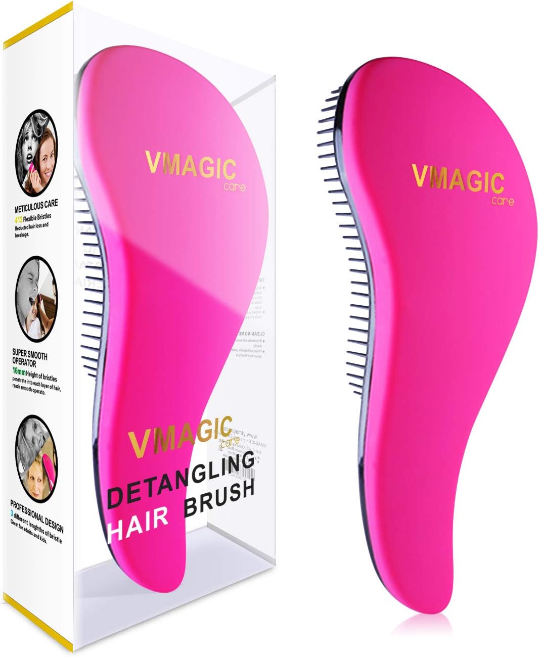 Detangling Brush, glide the Detangler Brush through Tangled hair, Best Comb for Women Girls, Men & Boys