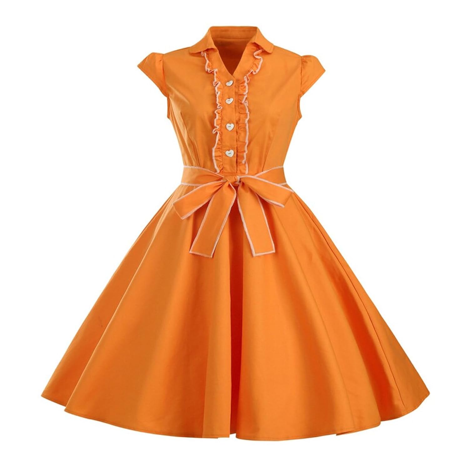 orange colour one piece dress