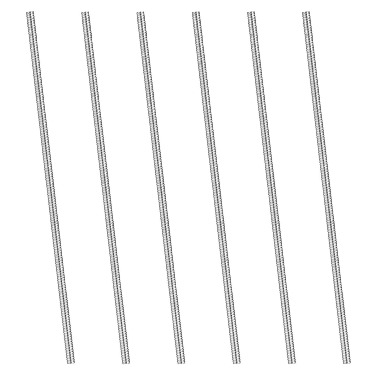 NLONLL Pack of 6 Threaded Rod M6 x 300 mm Threaded Rods 304 Stainless Steel Fully Threaded Rod 1 mm Pitch Threaded Rod M6 Threaded Bolts Metric Thread Rod Strength Class A2-70, DIN 975 (Silver)
