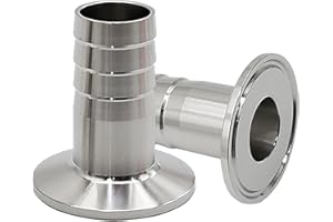 CADUFUELLY 2 Pcs 1.5" Tri Clamp to 1" Hose Barbed Adapter, SUS304 Sanitary Hose Barb Pipe Fitting