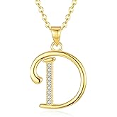 VIKI LYNN Initial Necklace for Women Letter pendant Necklace A to Z with Cubic Zirconia Silver or Gold Letter Charm Necklace Anniversary, Birthday, Graduation Gift for Women, Mom, Her