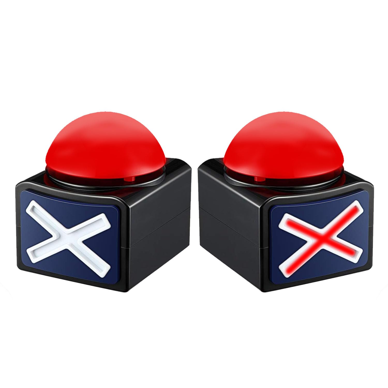 MMGGAISH Game Quiz Buzzer - 2 Pack with Lights and Sound - Snatcher Sounding Squeeze Box Game Buzzer - Suitable for All Ages