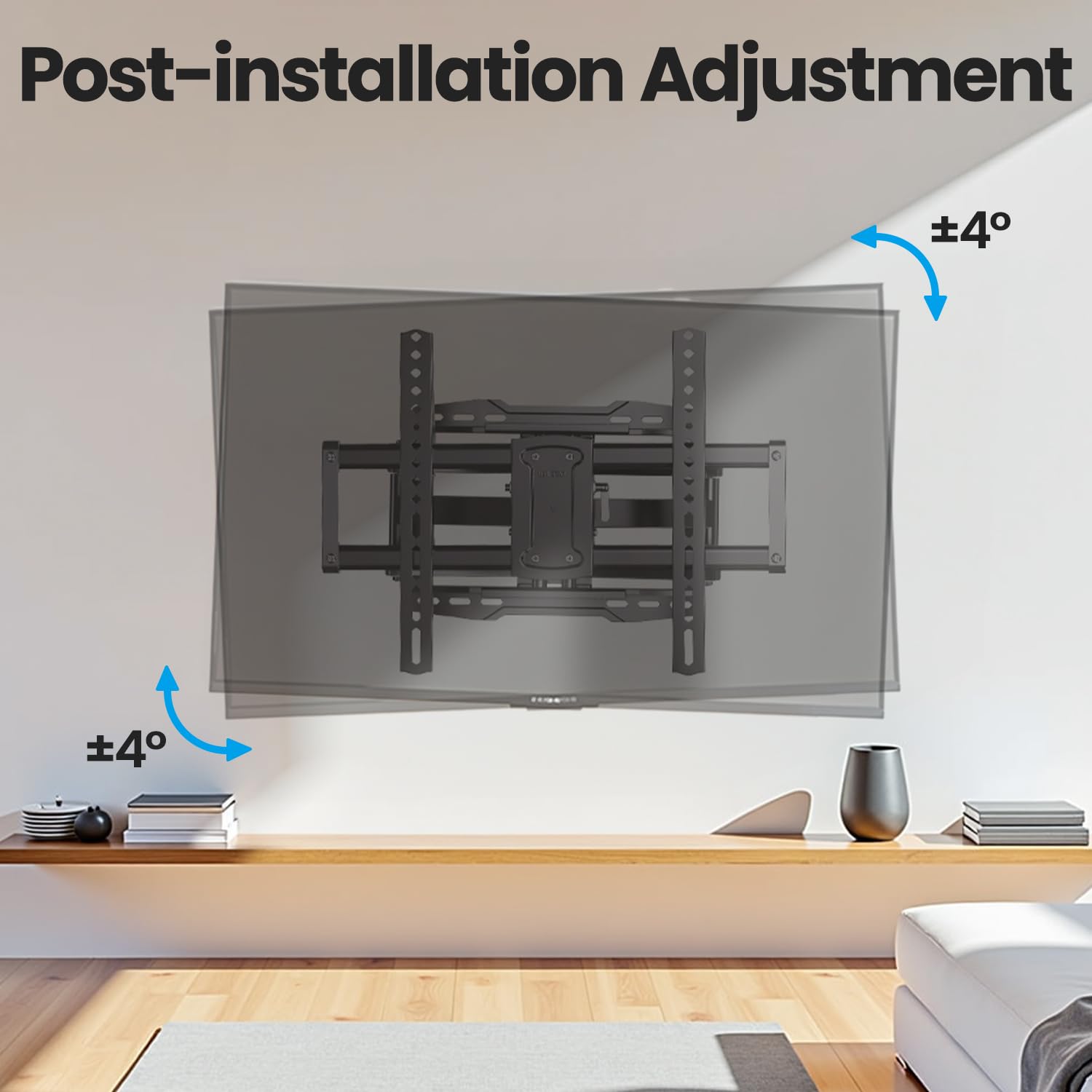 USX STAR UL Listed Full Motion TV Wall Mount Bracket for Most 37-86 inch TVs, Swivel Tilt Extension Level TV Mount, Max VESA 600x400mm, Holds up to 132lbs & 16