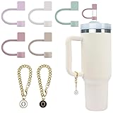 Velaco 5Pcs Silicone Straw Covers Cap and 2 PCS