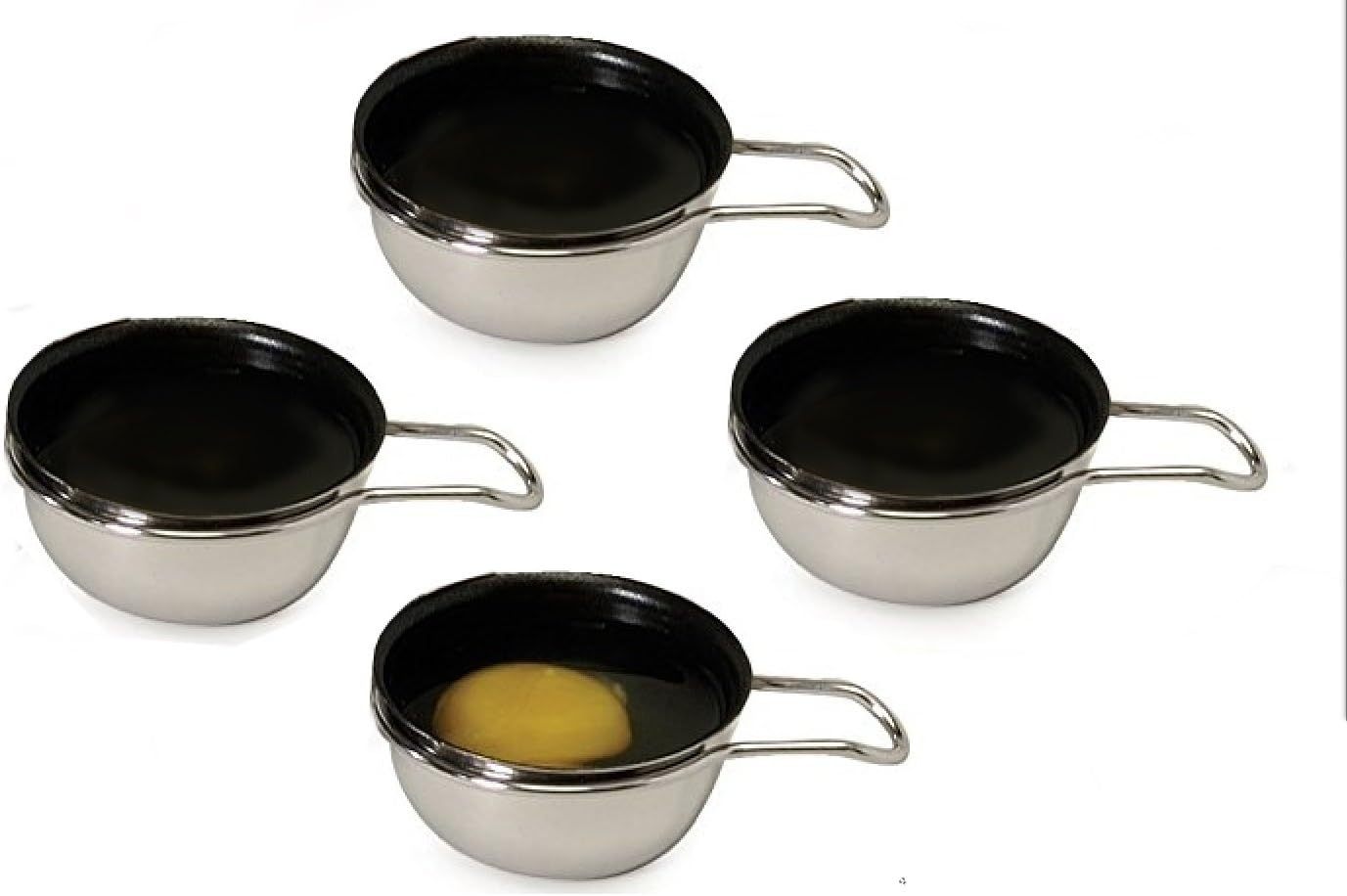 Set of 4 Stainless Steel Nonstick Egg Poacher Replacement Cups For All