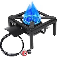 Single Burner High-Pressure Propane Stove – Outdoor Cooking with Protective Heat Shield & Guard – Portable Gas Burner for Cam