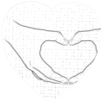 Puzzle Disegno In Bianco E Nero Vettore Due Mani Formano Un