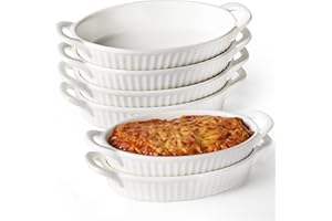 Frewinky Baking Dishes,9-inch Ceramic Baking Dish Set with Handles Heat Resistant,Mini Casserole-Dishes for Oven, Porcelain O