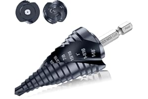 MACXCOIP Spiral Flute Cobalt Step Drill Bit M35,Hex Shank Unibit for Metal, Stainless Steel (1/4"-1-1/8")