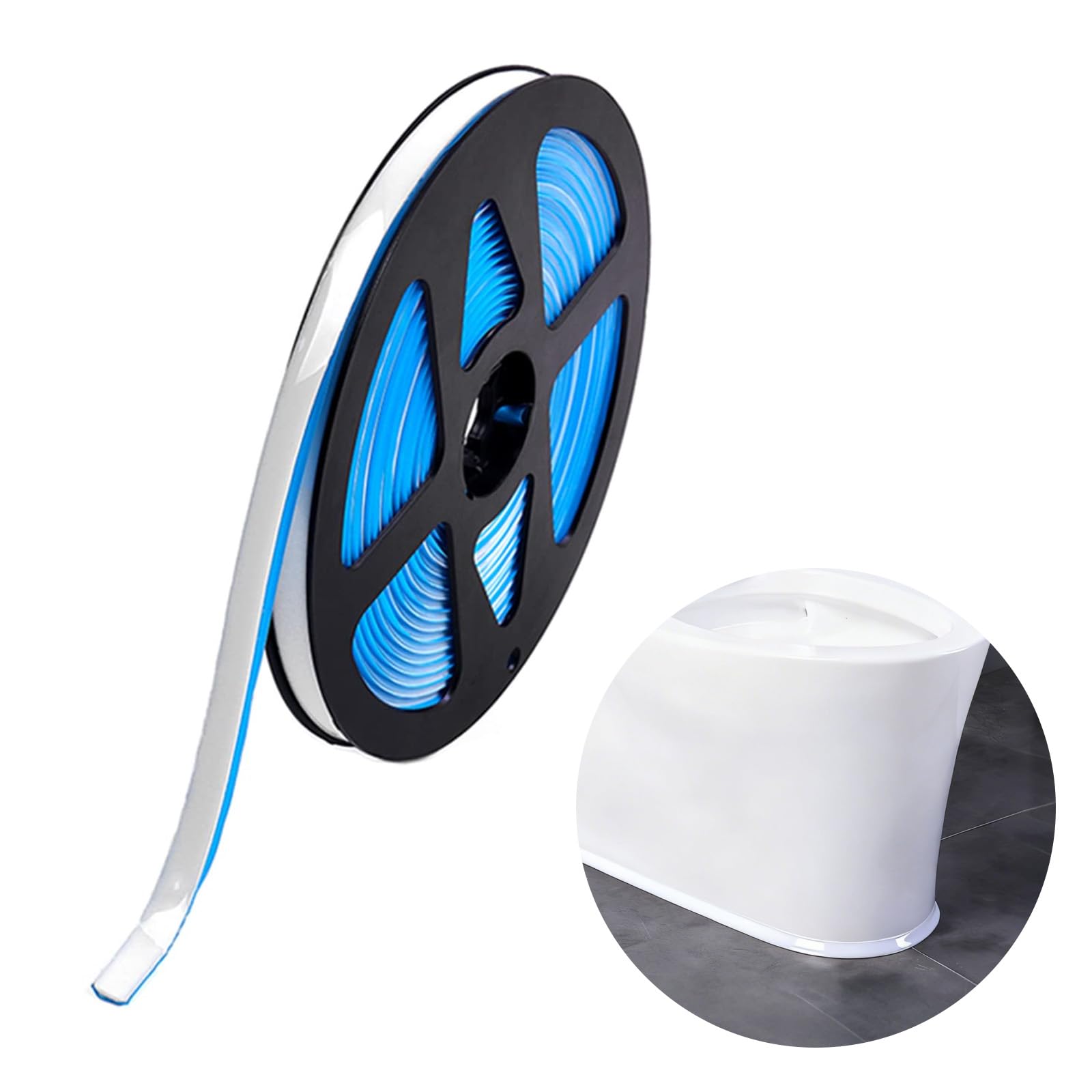 KEQKEV Ceiling Molding Peel and Stick, Flexible Trim Self Adhesive, Caulk Strip for Stove, Sink, Toilet, Tile Edge, Wall Corner, Baseboard, Floor (White)