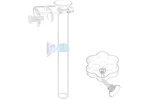 JZMYXA Aquarium Shrimp Small Fish Feeding Dish and Feeding Tube kit, Including Glass Feeder Tube Acrylic Feeder Dish and Holder, 3 Lengths Optional, 7.8 Inches, 11 Inches, 13.7 Inches (L-13.7 Inches)