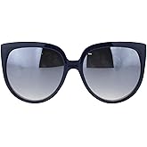 Womens Oversized Boyfriend Style Plastic Retro Horn Sunglasses